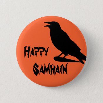 Happy Samhain Button by Ragtimelil at Zazzle