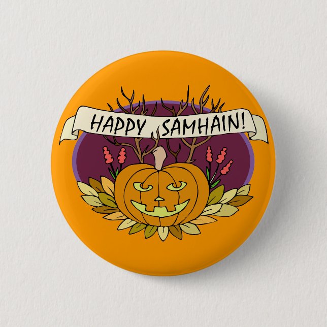 Happy Samhain Button (Front)