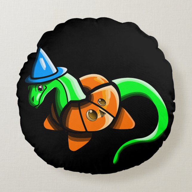 Happy Samhain!! Round Pillow (Front)