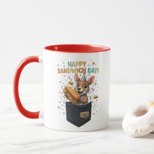 Happy Sandwich Day Boss- Kangaroo Foodie Animal Mug