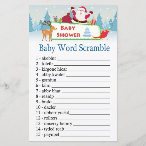 happy santa Baby word scramble game