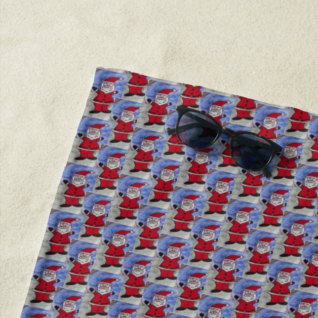 Happy Santa Beach Towel (In Situ)