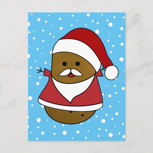 Happy Santa Christmas Potato Postcard