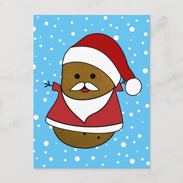 Happy Santa Christmas Potato Postcard (Front)