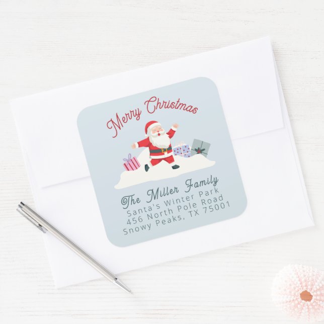 Happy Santa,  Christmas return address label (Envelope)
