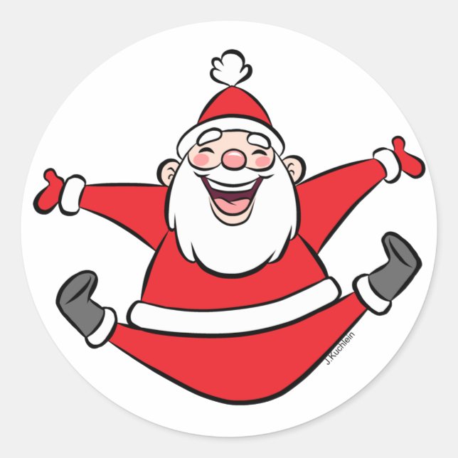 Happy Santa Classic Round Sticker (Front)