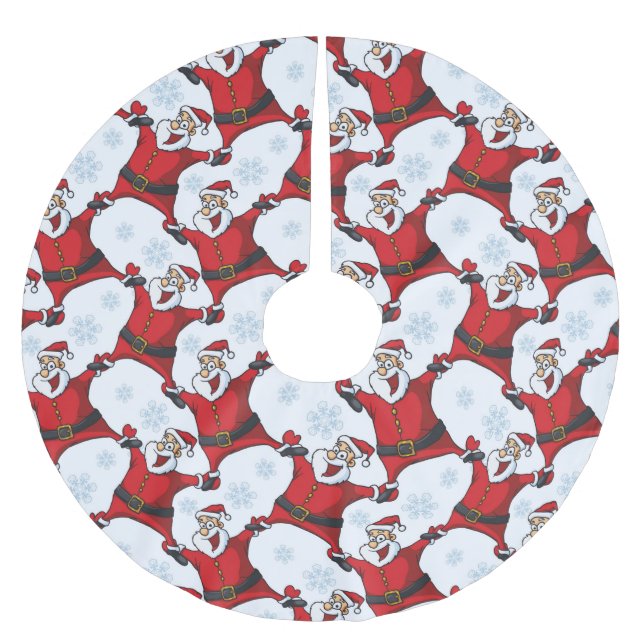 Happy Santa Claus Brushed Polyester Tree Skirt (Front)
