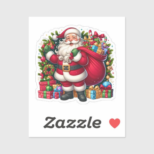 Happy Santa Claus Christmas Sticker (Sheet)