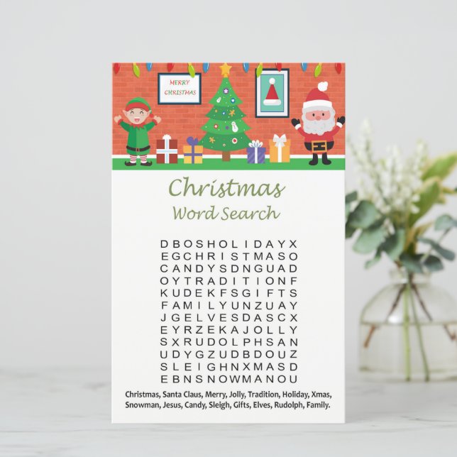 Happy santa claus christmas word search game (Standing Front)