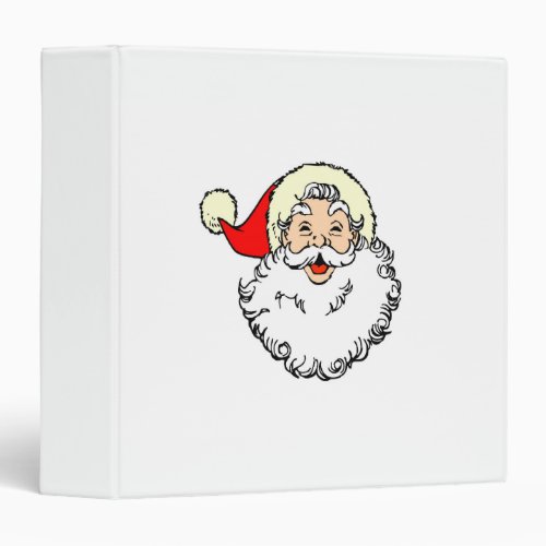 Happy Santa Claus Face Cartoon 3 Ring Binder