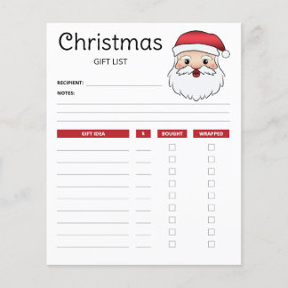Happy Santa Claus Head - Christmas Gift List Plans