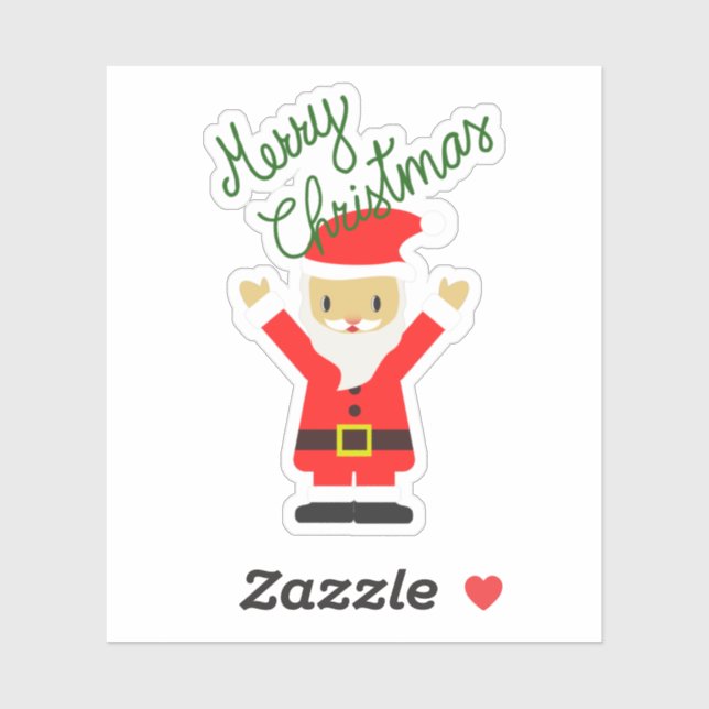 Happy Santa Claus is wishing you Merry Christmas Sticker (Sheet)
