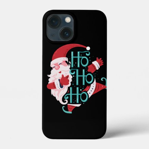 happy santa claus jump and smiling say ho ho ho iPhone 13 mini case