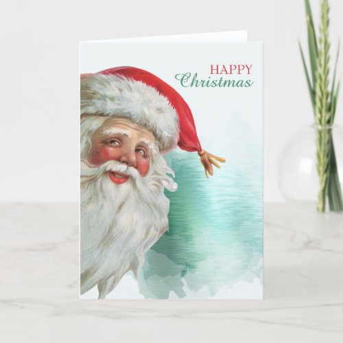 Happy Santa Claus Portrait Christmas Card