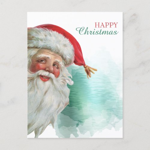 Happy Santa Claus Portrait Christmas Postcard