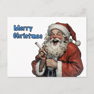 happy santa claus postcard