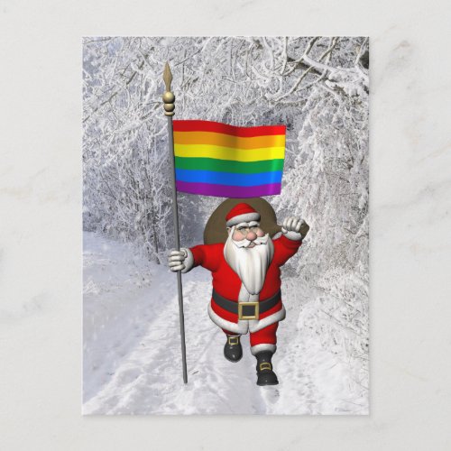 Happy Santa Claus Supports Gay Rights Holiday Postcard