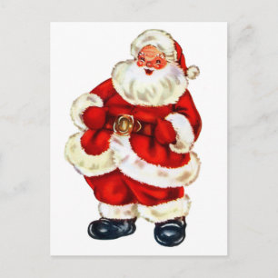 Happy Santa Claus, vintage holiday Postcard