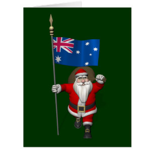 Happy Santa Claus Visits Of Australia Cards
