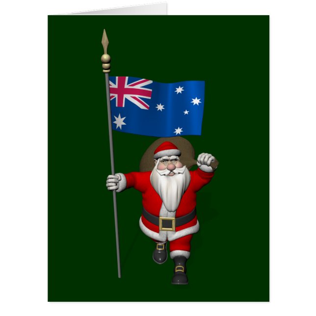 Happy Santa Claus Visits Of Australia Cards (Front)