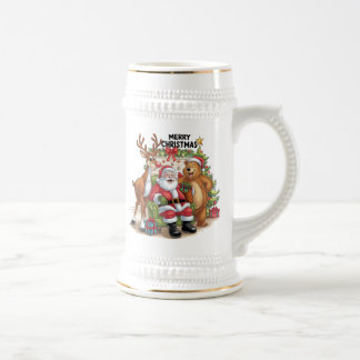 Happy Santa Family Beer Stein