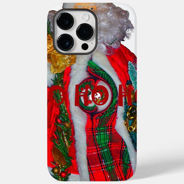 Happy Santa Hohoho Greetings graphic text art desi Case-Mate iPhone Case (Back)