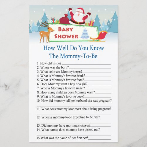 happy santa how well do you know baby shower