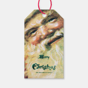 Happy Santa Merry Christmas Holiday Red Gift Tags