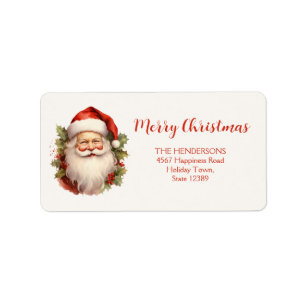  Happy Santa Merry Christmas Return Address Labels