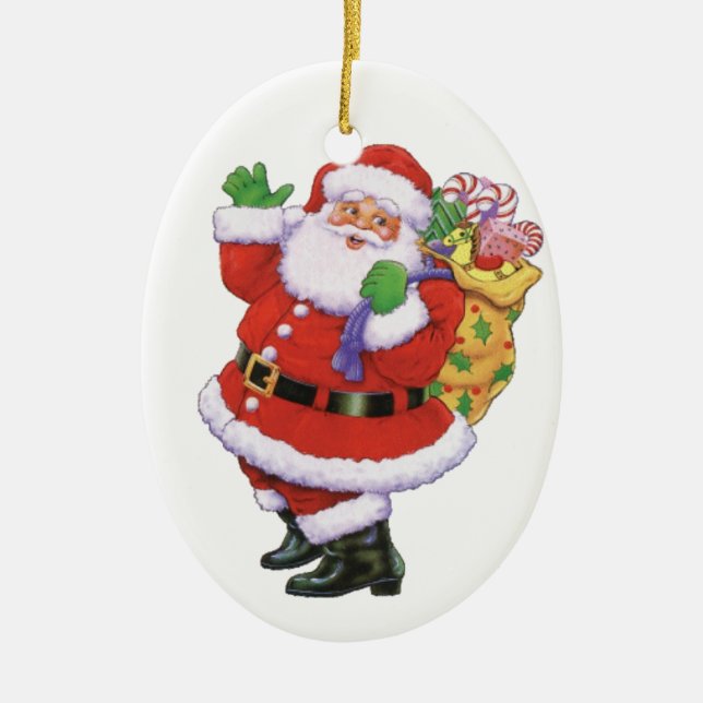 Happy Santa Ornament (Front)