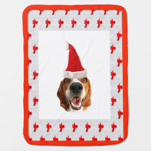 Happy Santa Puppy Baby Blanket