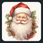 Happy Santa Vintage Christmas Stickers<br><div class="desc">What is nicer on a Christmas sticker than Santa's happy face! Here he is just looking cheerful like he should in his traditional vintage appearance. The picture is especially nice because it is a watercolor painting.</div>