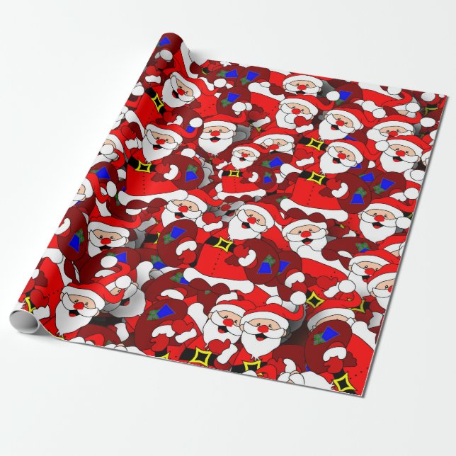 happy santa wrapping paper (Unrolled)