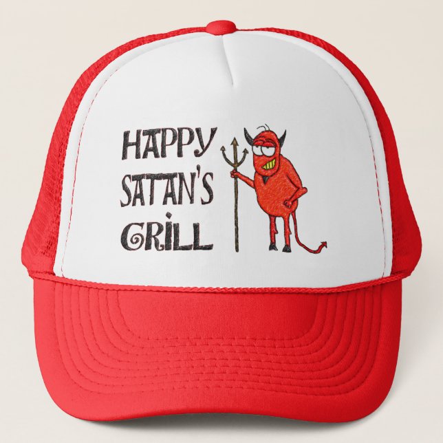 Happy Satan's Grill Trucker Hat (Front)