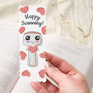 Happy Scanning Ultrasound Probe w Hearts Bookmark