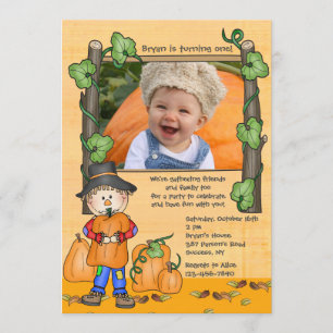 Happy Scarecrow Photo Invitation