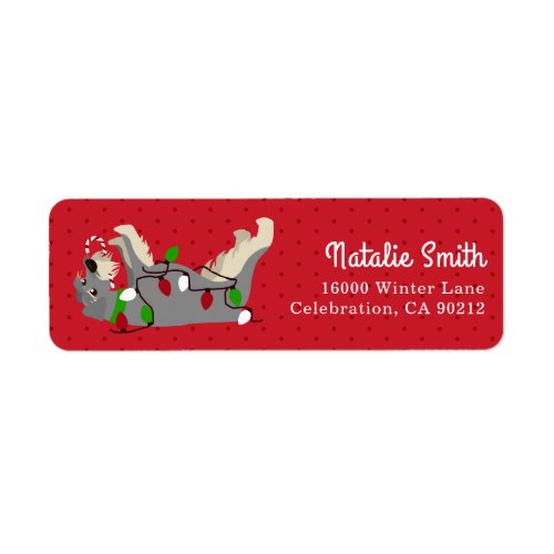 Happy Schnauzer Christmas Lights Label