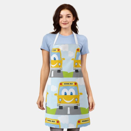 Happy School Bus Apron