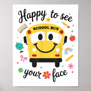 Happy School Bus Back To School Back To School Kid Poster