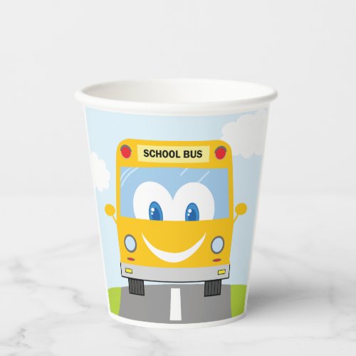 Happy School Bus Paper Cups