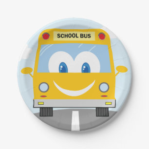 Happy School Bus Paper Plates