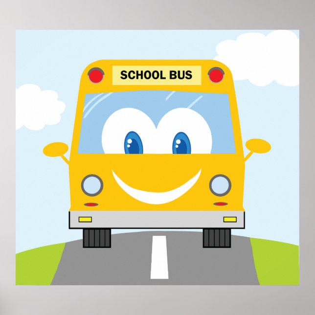 Happy School Bus Poster (Front)