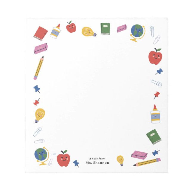 Happy School Supplies Note From Teacher (Front)