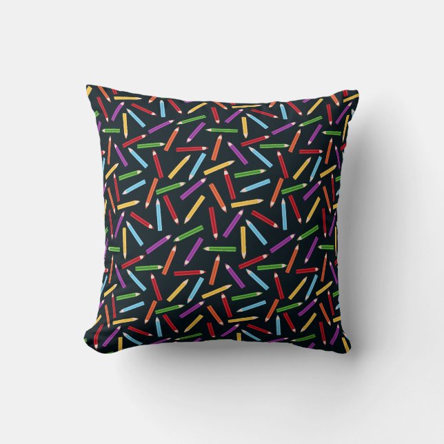 Happy School Throw Pillow (Front)
