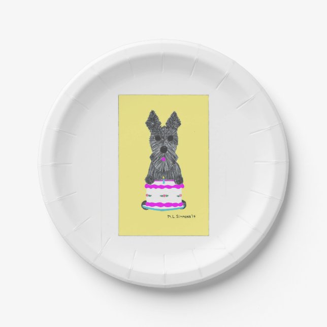 HAPPY SCOTTIE BIRTHDAY PAPER PLATES (Front)