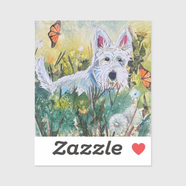 Happy Scottie in a Field Sticker (Sheet)