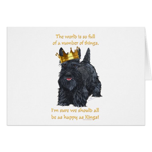 Happy Scottish Terrier King Cards (Front Horizontal)