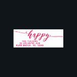 HAPPY Script Simple Red Holiday Return Address Self-inking Stamp<br><div class="desc">This simple design features the festive greeting "happy." Click the customize button for more flexibility in modifying/adding text/photos and design elements! Variations of this design as well as coordinating products are available in our shop, zazzle.com/store/doodlelulu. Contact us if you need this design applied to a specific product to create your...</div>