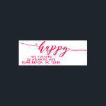 HAPPY Script Simple Red Holiday Return Address Self-inking Stamp<br><div class="desc">This simple design features the festive greeting "happy." Click the customize button for more flexibility in modifying/adding text/photos and design elements! Variations of this design as well as coordinating products are available in our shop, zazzle.com/store/doodlelulu. Contact us if you need this design applied to a specific product to create your...</div>