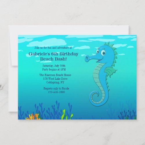 Happy Seahorse Invitation